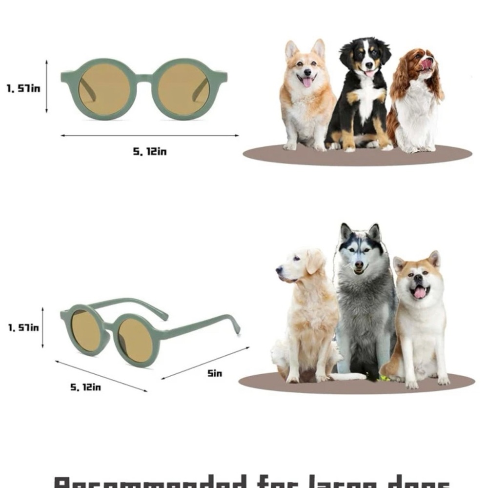 Round Mint Fashion Pet Sunglasses and Bandana Set - Picture 12 of 12